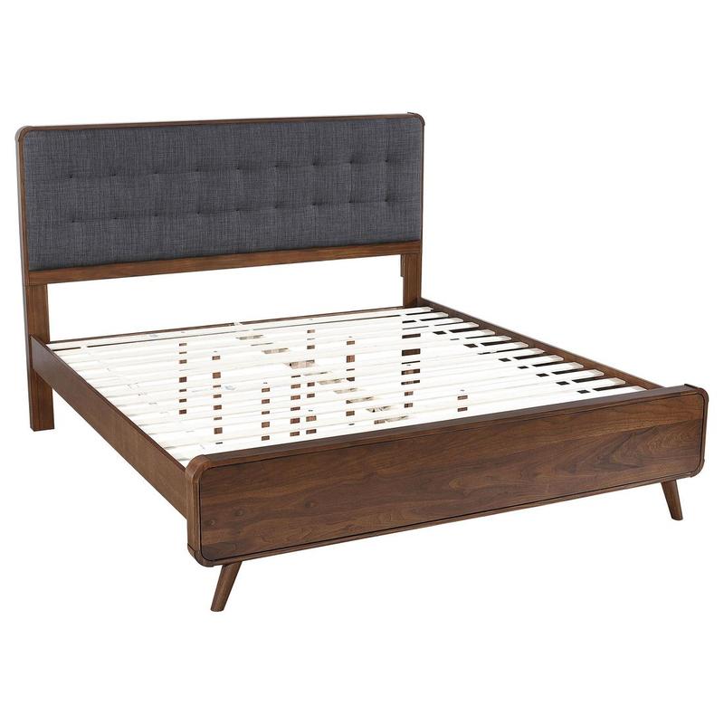 Robyn Wood Eastern King Panel Bed Dark Walnut