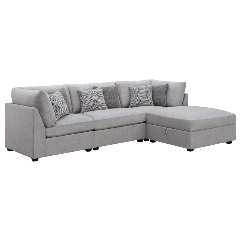 Cambria 4-piece Upholstered Modular Sectional Sofa Grey