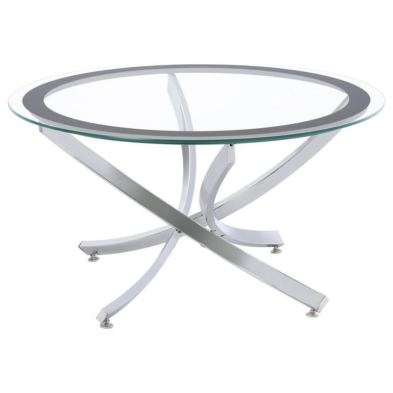 Brooke Round Glass Top Coffee Table Metal Base Chrome