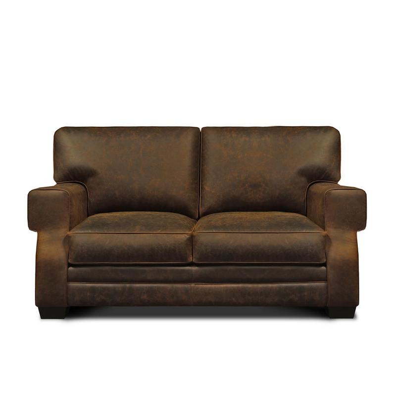Cordova 100% Top Grain Leather Mid-century Loveseat