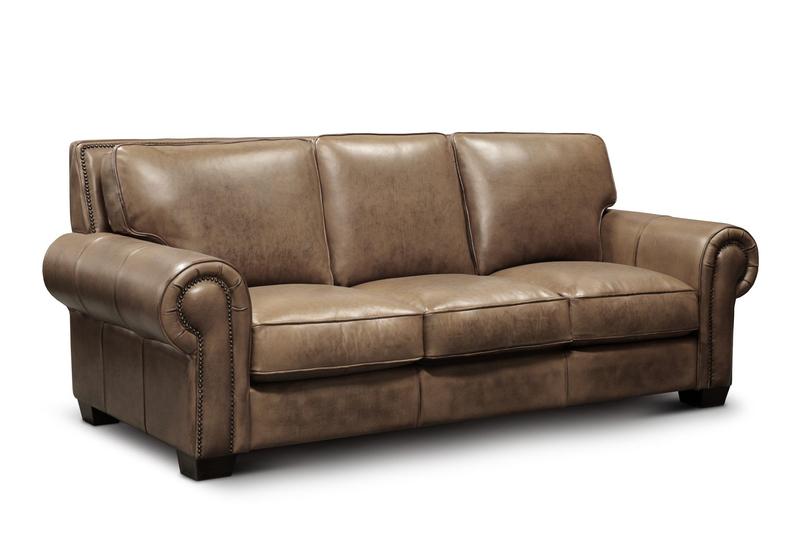 Valencia 100% Top Grain Hand Antiqued Leather Traditional Sofa