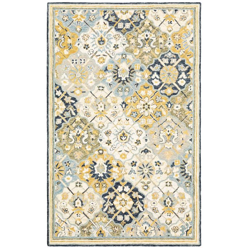 Alfresco 28406 Blue/ Gold Indoor Area Rug