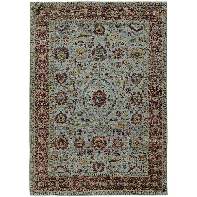 Andorra 7155A Blue/ Red Indoor Area Rug