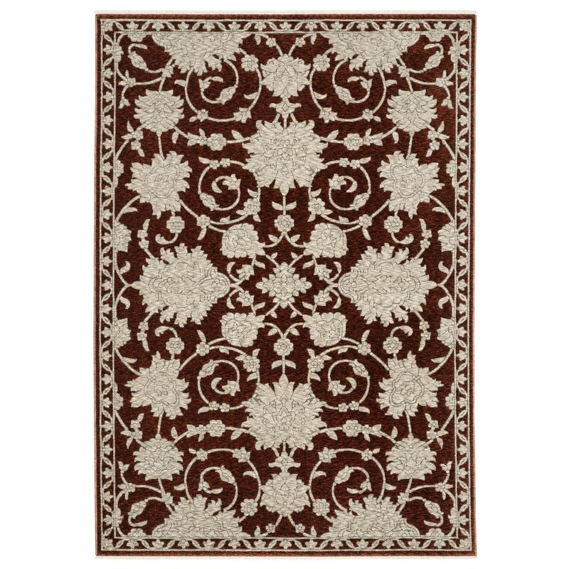 Capella CAP08 Rust Red/ Beige Indoor Area Rug - 3'3" x 5'