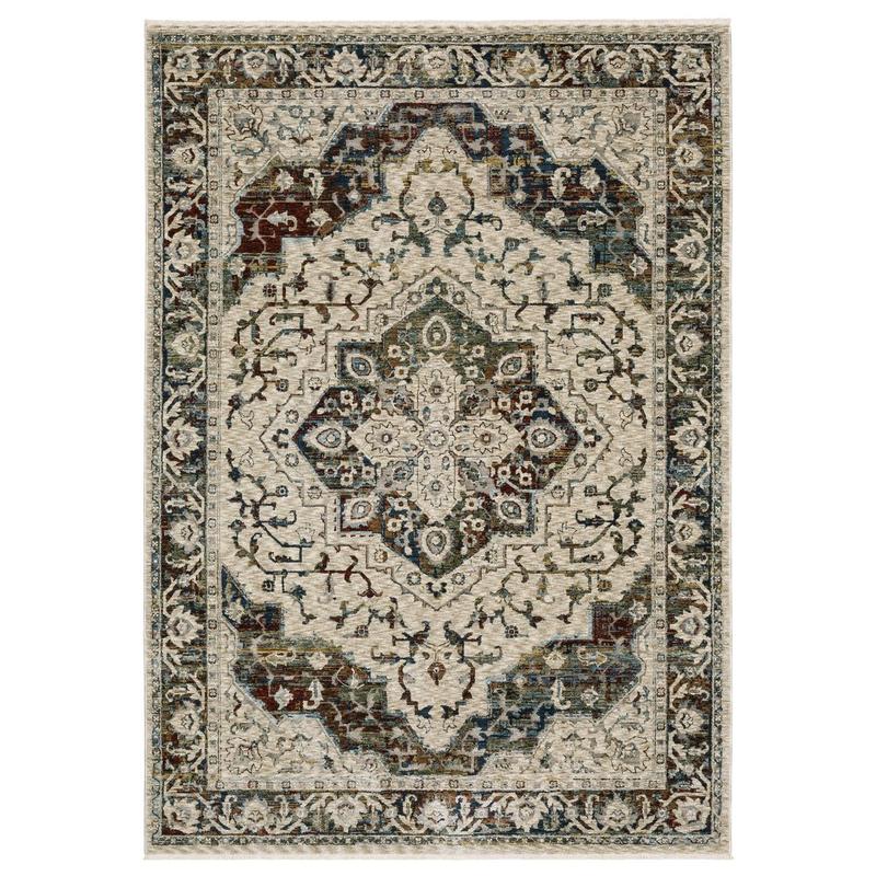 Capella CAP12 Beige/ Multi Indoor Area Rug - 3'3" x 5'