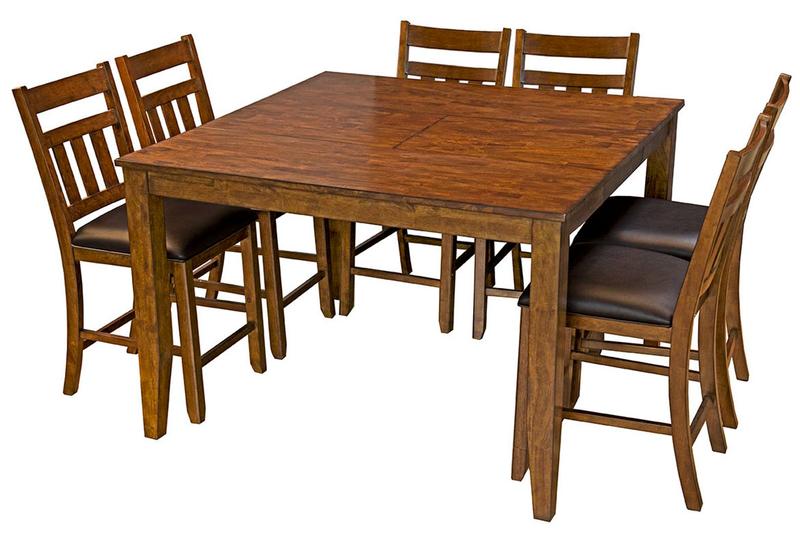 Mason 36" - 54" Square Gather Height Dining Table with (1) 18" Butterfly Leaf