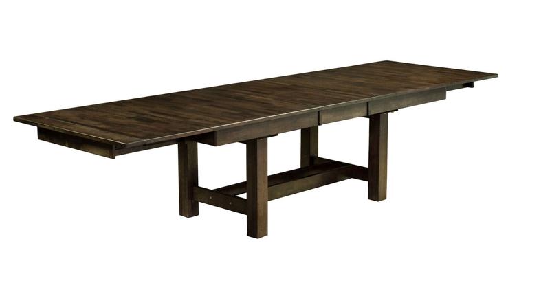 Mariposa 78" - 132" Trestle Table with (3) 18" Butterfly Leaves, Warm Gray Finish