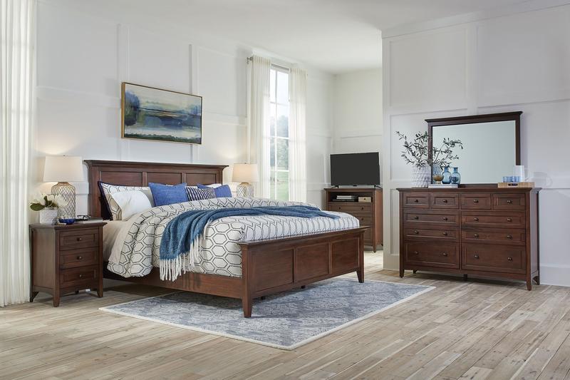 Westlake King Mansion Bed, Cherry Brown Finish
