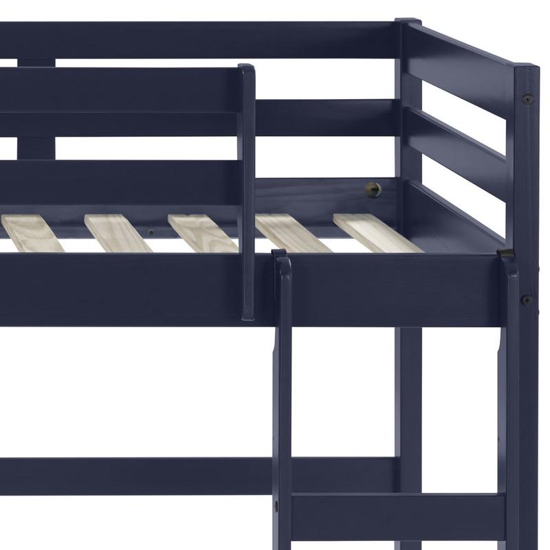 Lara Navy Blue Finish Twin Loft Bed