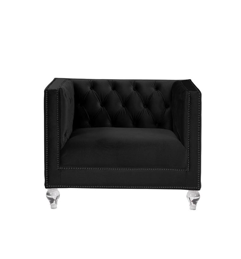 Heibero Black Velvet Chair (Same Lv01405)