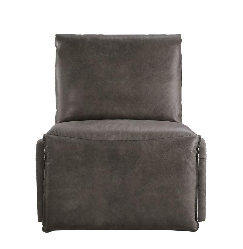 Metier Gray Top Grain Leather & Aluminum Power Motion Recliner