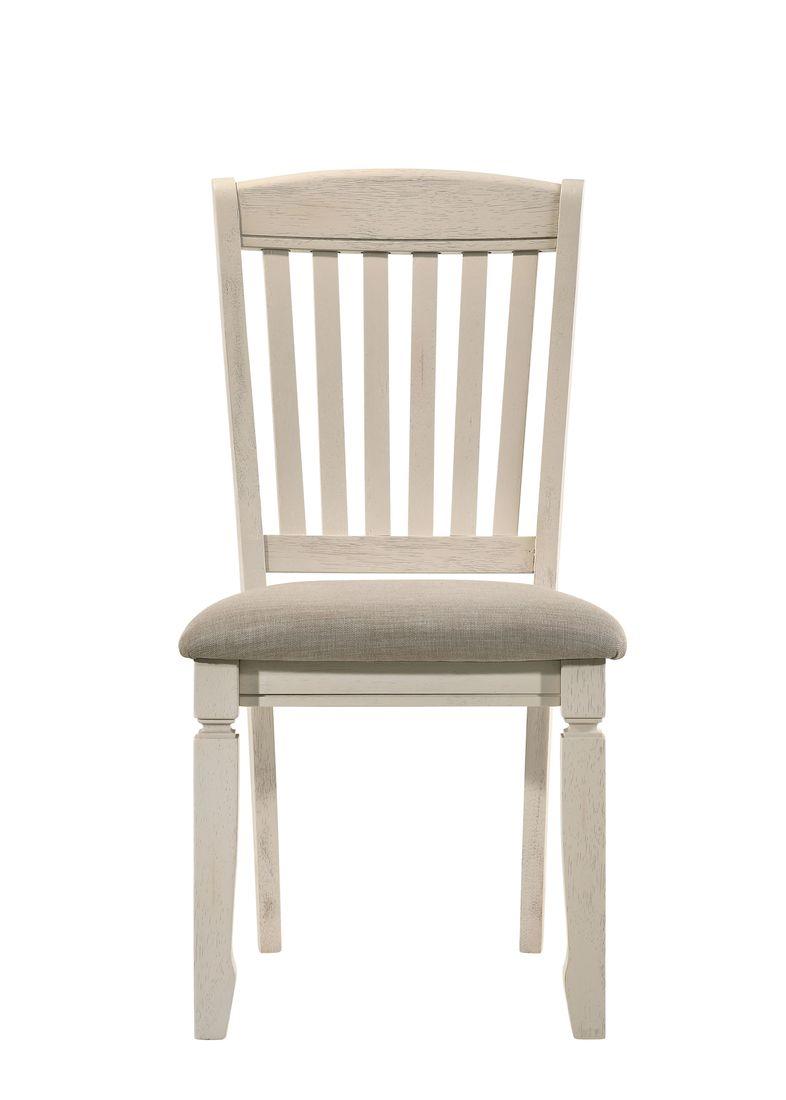 Fedele Tan Fabric & Cream Finish Side Chair (Set-2)