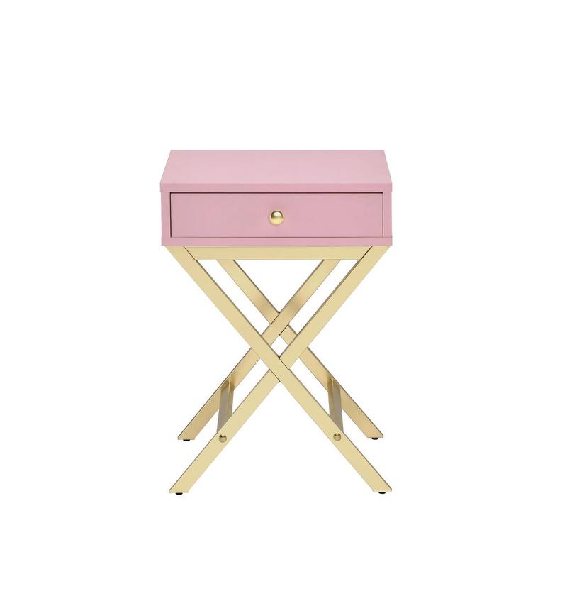 Coleen Pink & Gold Accent Table