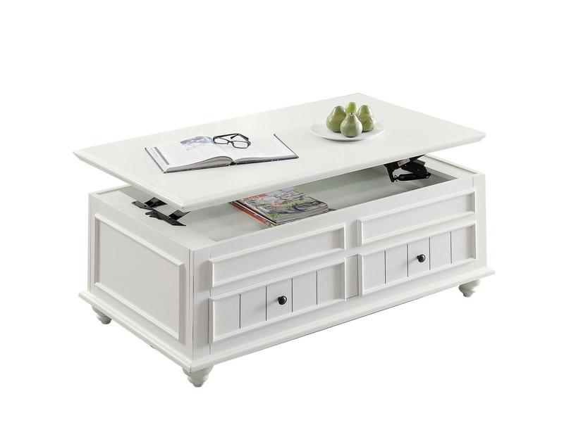 Natesa White Washed Coffee Table W/Lift Top