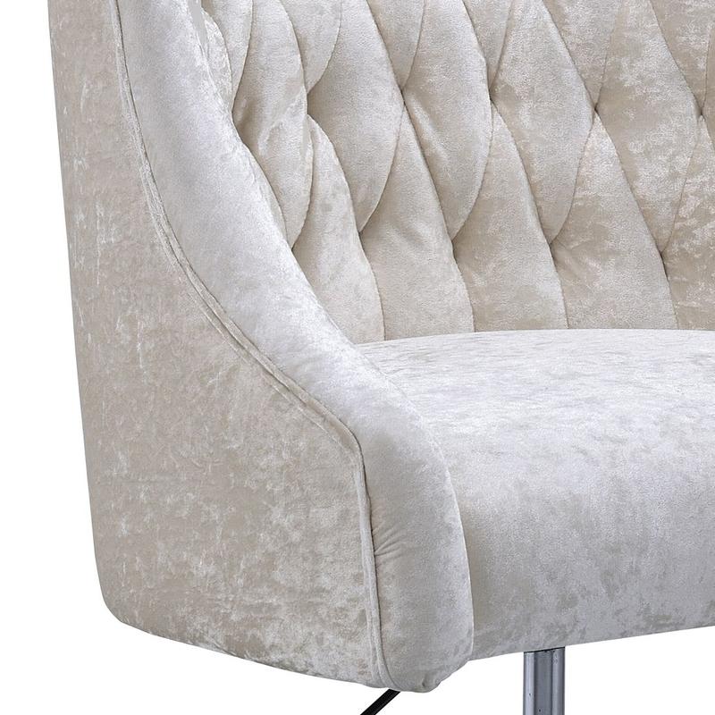 Levian Vintage Cream Velvet & Gold Office Chair
