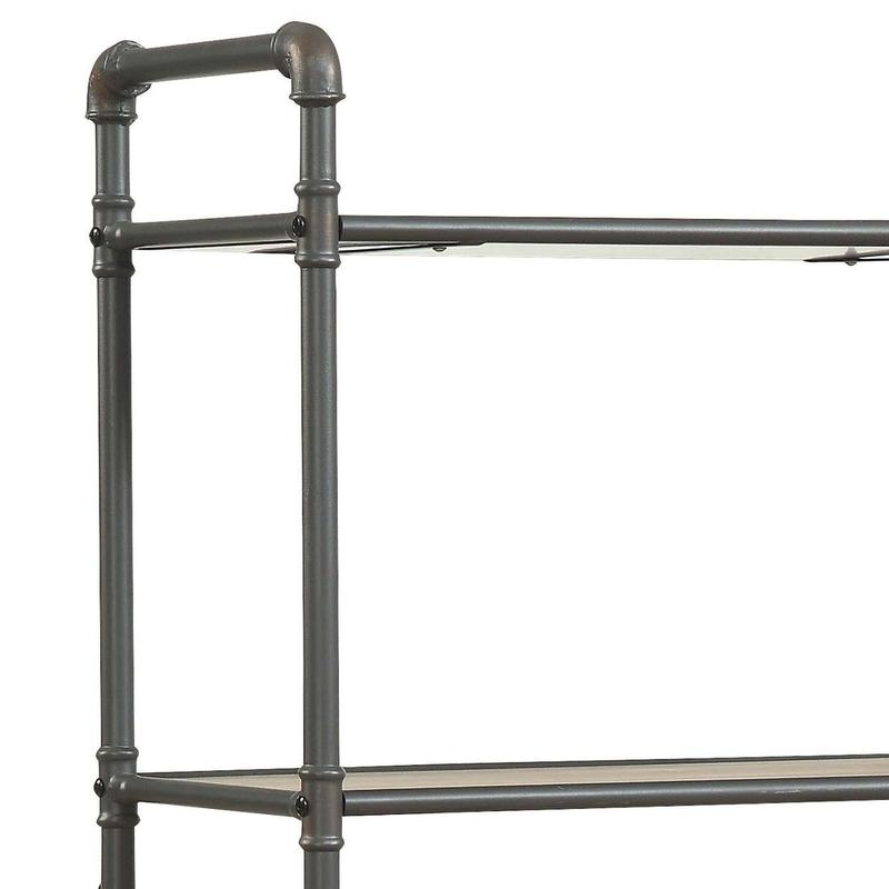 Itzel Antique Oak & Sandy Gray Bookshelf