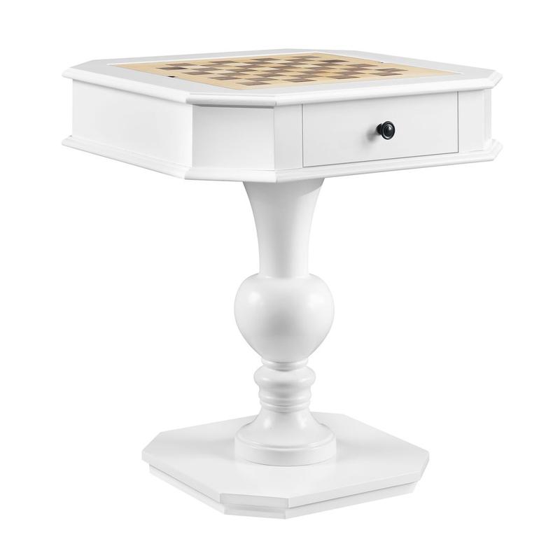 Galini White Finish Game Table