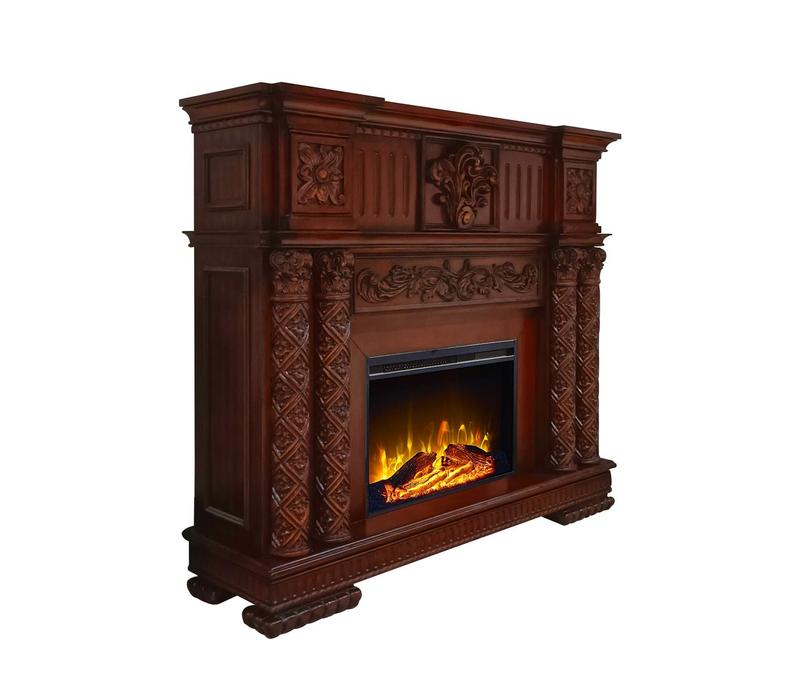 Vendome Cherry Finish Fireplace