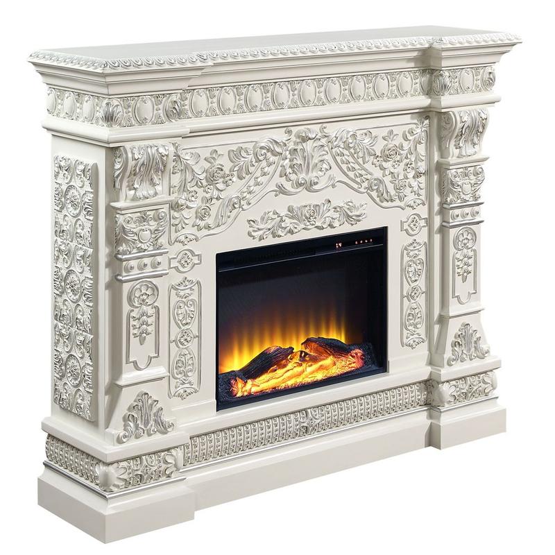 Vanaheim Antique White Finish Fireplace