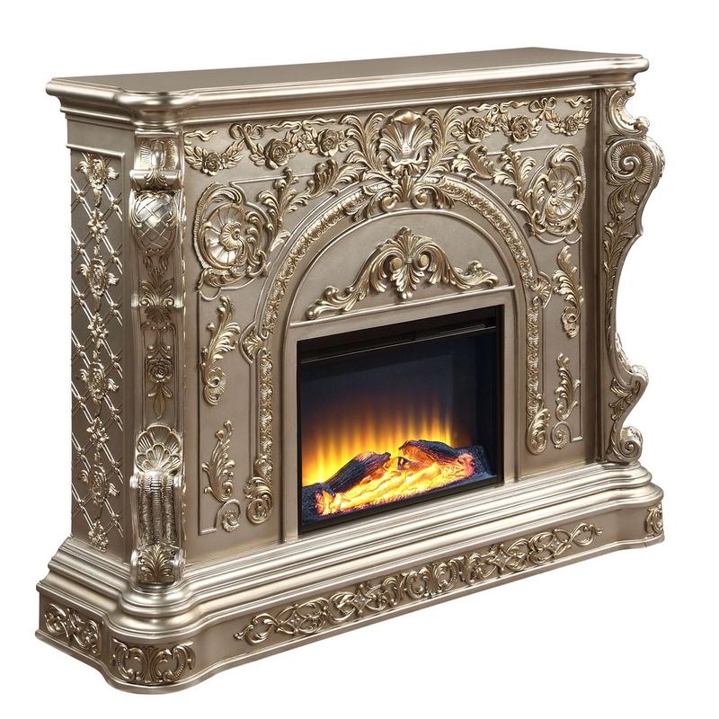 Danae Antique Silver Finish Fireplace