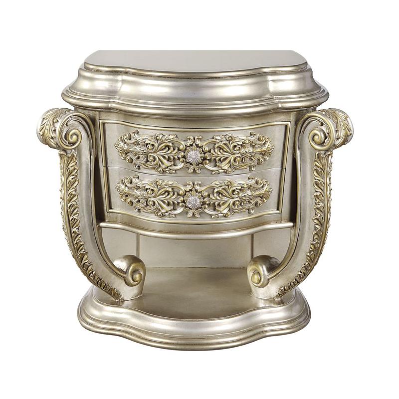Danae Champagne & Gold Finish Nightstand