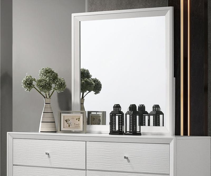 Cerys White Finish Mirror