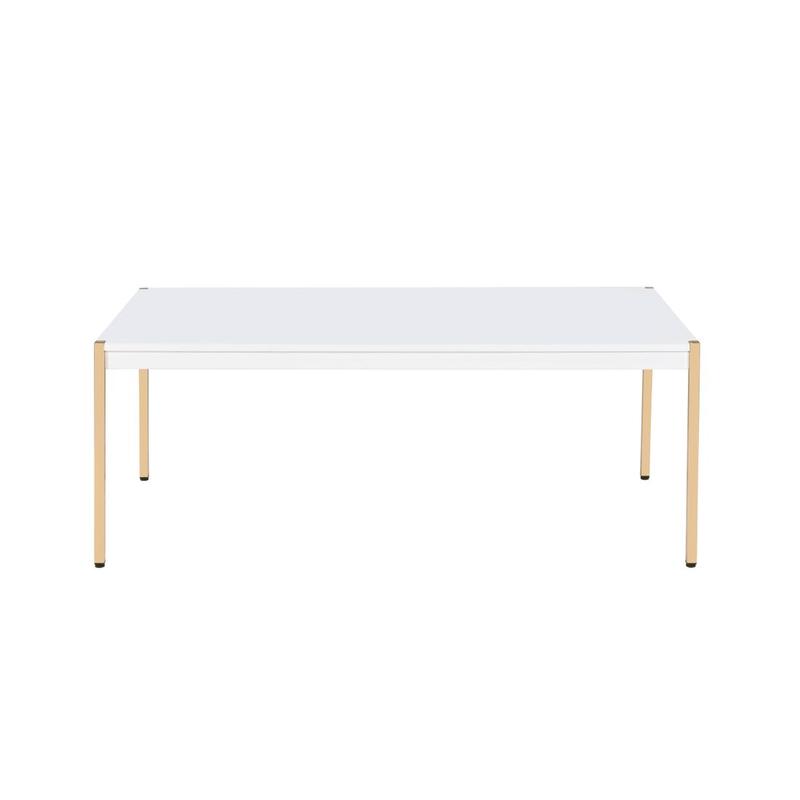 Otrac White & Gold Finish Coffee Table