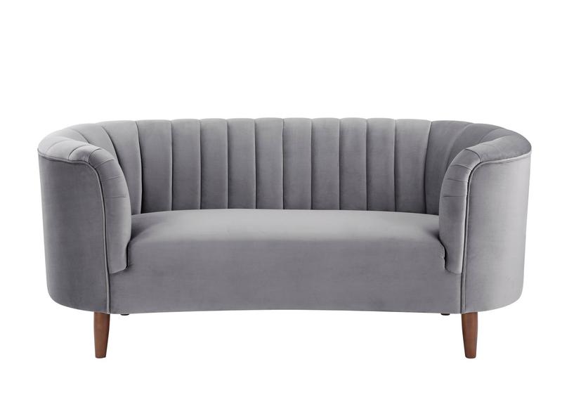 Millephri Gray Velvet Loveseat