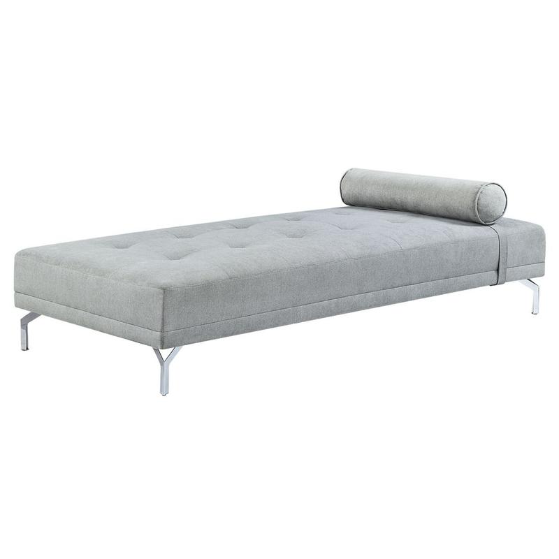 Quenti Gray Melange Velvet Sofa Bed W/Pillow