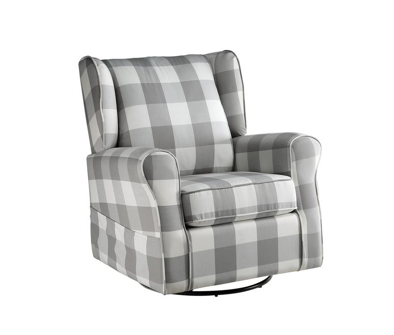 Patli Gray Fabric Swivel Chair W/Glider
