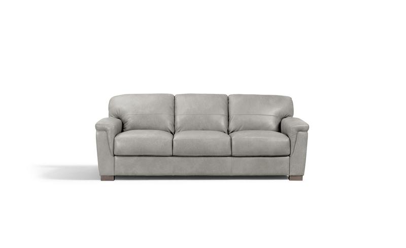 Cornelia Pearl Gray Top Grain Leather Sofa