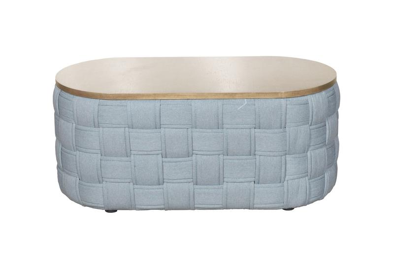 Saree Light Teal Chenille Coffee Table