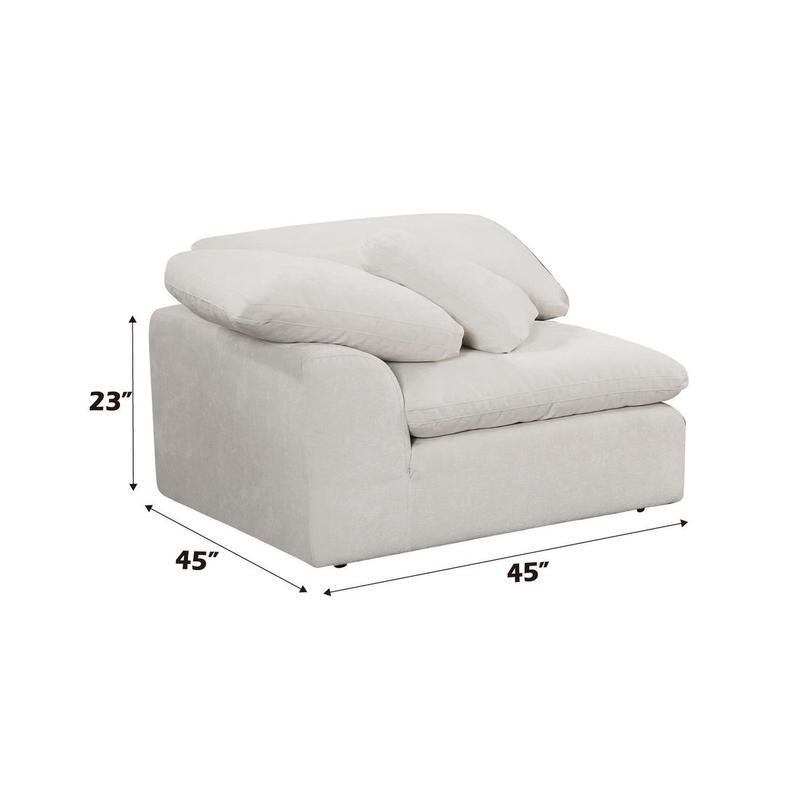 Naveen Beige Linen Modular - Wedge W/Pillow