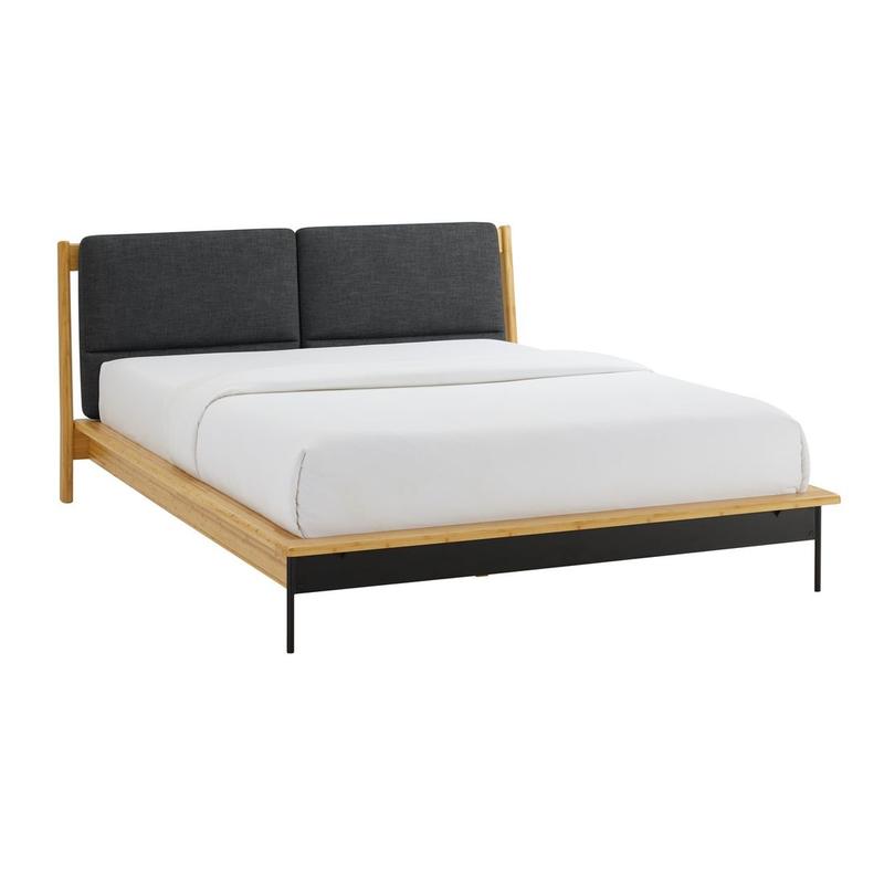 Santa Cruz King Platform Bed with Fabric, Wheat