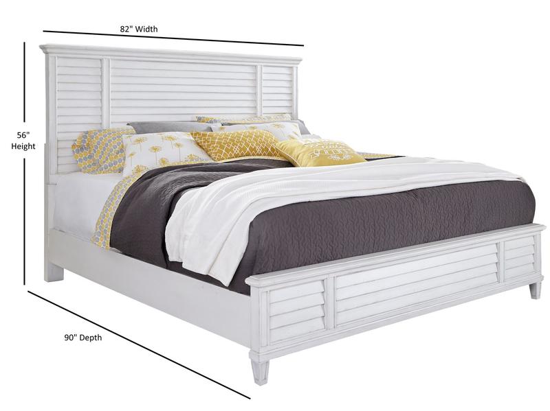 Cane Bay King Louvered Panel Bed Complete 