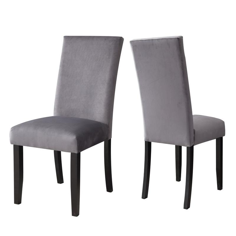 Napoli Gray Velvet Side Chair
