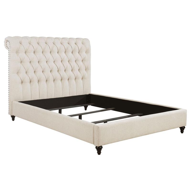 Devon Upholstered Eastern King Panel Bed Beige