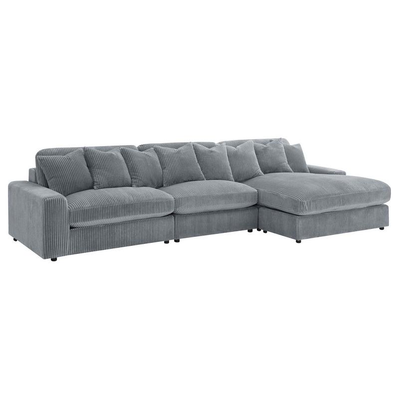 Blaine Upholstered Reversible Chaise Sectional Sofa Fog