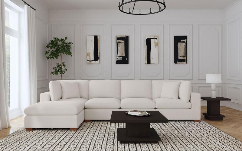 Lakeview 5-piece Upholstered Modular Sectional Sofa Ivory