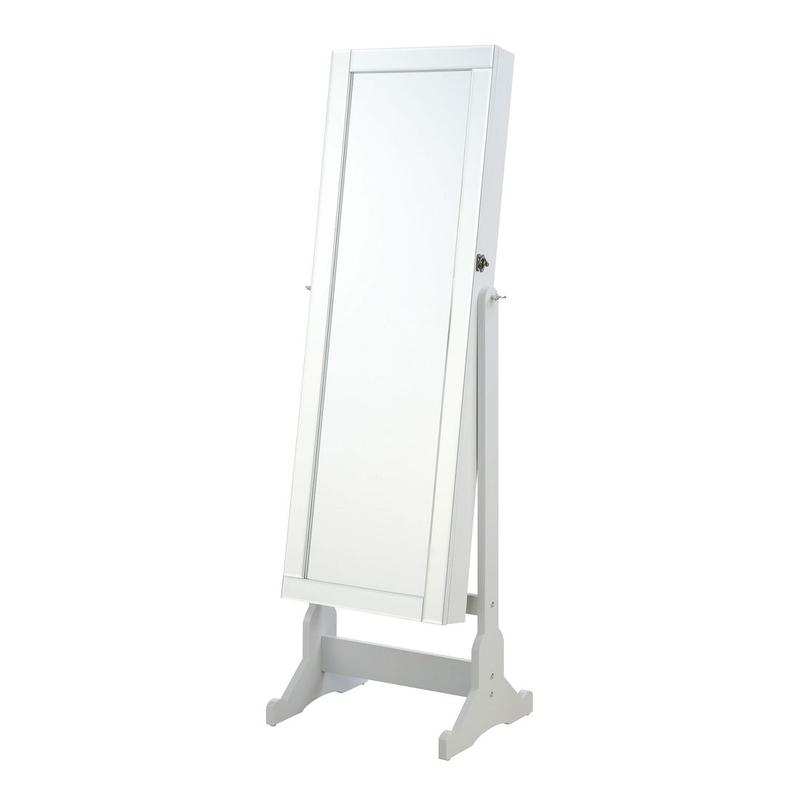 Yvonne Cheval Mirror with Jewelry Storage Dove Grey