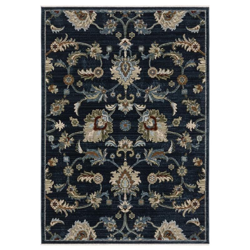 Capella CAP05 Navy Blue/ Multi Indoor Area Rug - 3'3" x 5'