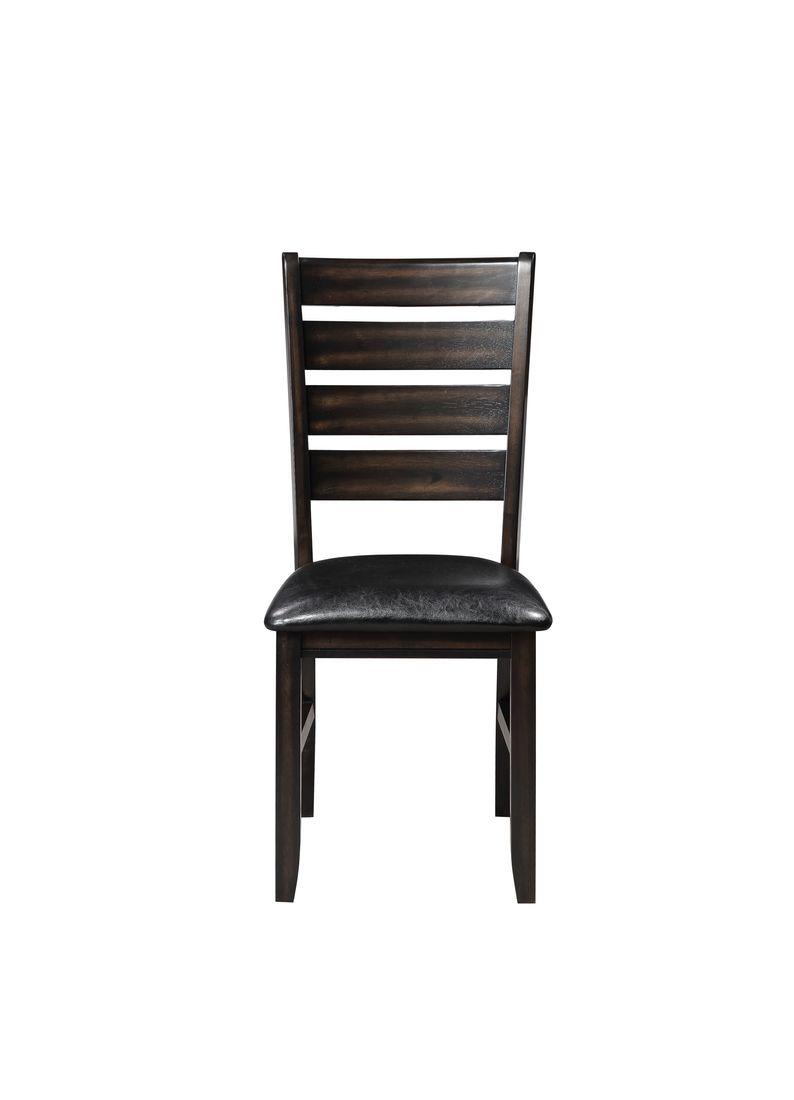 Urbana Black Synthetic Leather & Espresso Side Chair (Set-2)
