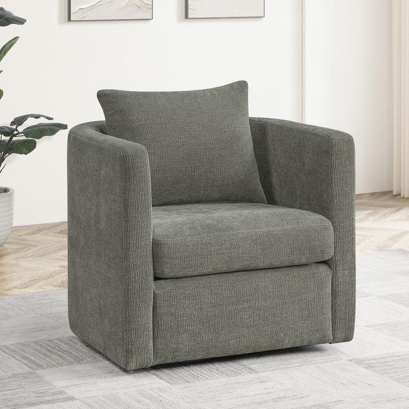 Sheldon Grey Swivel Barrel Chair