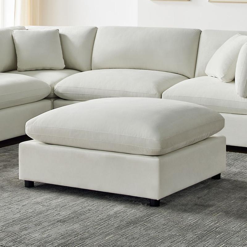 Casella Ivory Fabric Ottoman