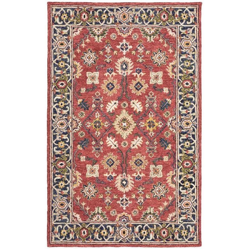 Alfresco 28404 Red/ Blue Hand-crafted Wool Area Rug