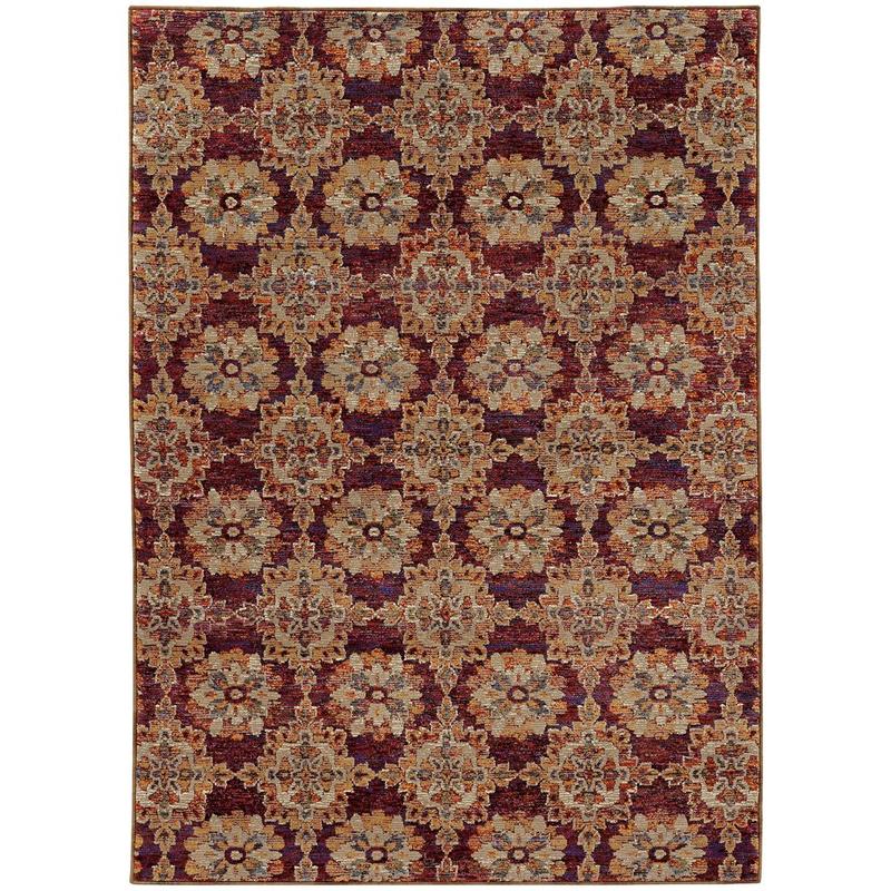 Andorra 6883A Red/ Gold Indoor Area Rug - 1'10" x 3'2"