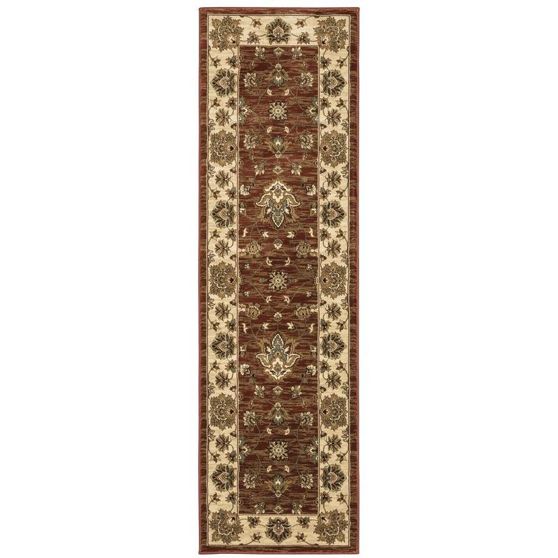 Ariana 623V3 Red/ Ivory Indoor Area Rug - 2'3" x 7'9"