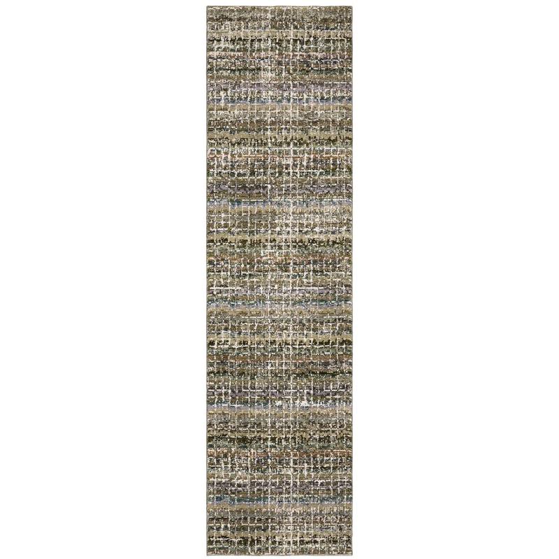 Atlas 747A0 Green/ Multi Indoor Area Rug - 2'3" x 8'