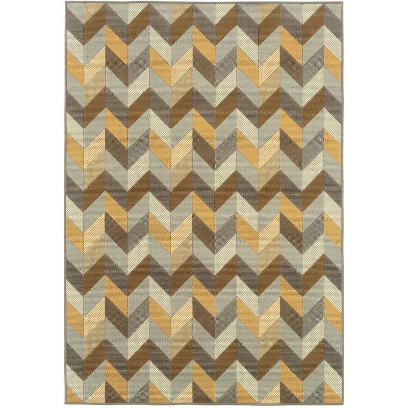 Bali 4902X Grey/ Gold Indoor/Outdoor Area Rug - 8'6" x 13'