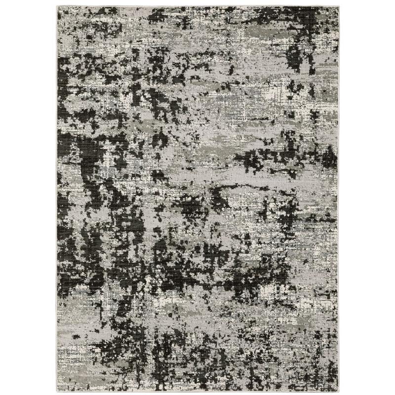 Caravan 4153Q Grey/ Black Indoor Area Rug - 3'3" x 5'